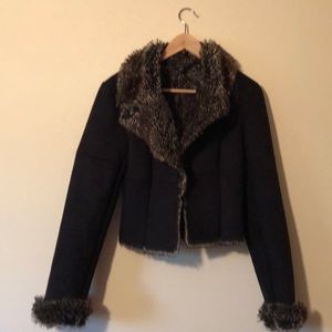 Express Faux Leather/Fur Lined Jacket